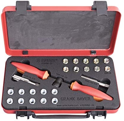 Unior Werkzeuge Pedal Thread Repair and Insert Kit Crank Saver Pedalgewinde-Reparatur-und Einsatz-Set, rot, Einheitsgröße