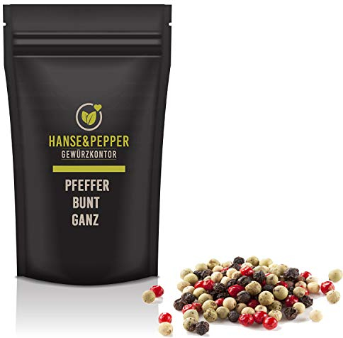 1kg Bunter Pfeffer ganz Gewürzmischung in Spitzenqualität - Aromatischer Schwarzer Weißer Rosa und Grüner Pfeffer