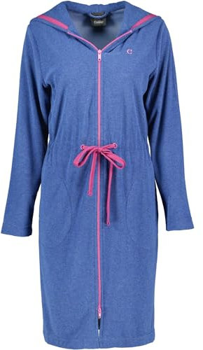 Cawö Home Bademäntel Damen Kurzmantel mit Kapuze Active 821 blau-melange-beere - 18 L