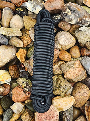 Machermann Schwarzes pannseil Kordel LeineGummischnur Expanderseil Gummiseil Gummileine Planenseil SpannerSeil Plan Seil Kordel Spanner Gummikordel S (Schwarz, 10 mm)