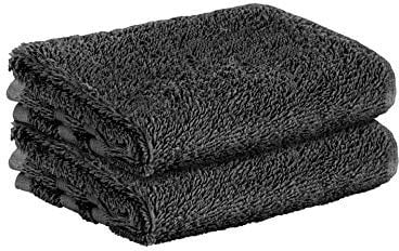 StickandShine 2er SET Premium Frottee Gästehandtuch 30x50 cm in schwarz in 500g/m² aus 100% Baumwolle