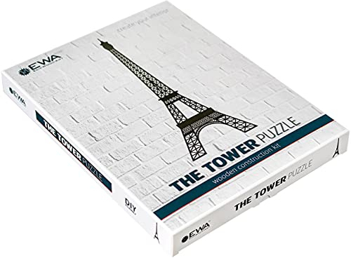 EWA Eco-Wood-Art - La Tour - Puzzle Mural en Bois - Puzzle pour Adultes et Adolescents - Assemblage sans Colle - 47 pièces