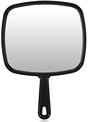 PROTECLE 12.4 L x 9 W Handheld Mirror, Salon Barber Hairdressing, Black