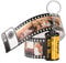 Personalisierte Foto Schlüsselanhänger mit 10 Fotostücken Gravur Druck Kamera Filmrolle Schlüsselbund Auto Bild Album Schlüsselring Geschenk für Herren Frauen Valentinstag Muttertag (Filmrolle1 10pcs)