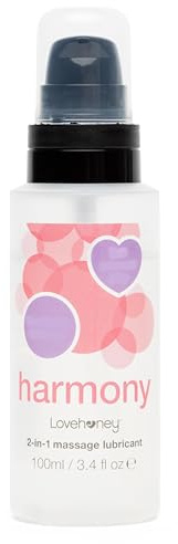 Lovehoney Harmony 2 in 1 Massaging Water-Based Lubricant, 100ml | Odourless Fragrance Free, Mess Free Pump Bottle, Smooth Lube Glide for Men & Women, Travel Friendly