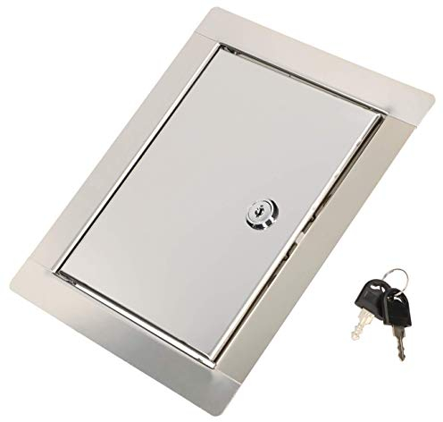 KOTARBAU® Revisionsklappe Größe 15x20cm mit Schlüssel Edelstahl Silber für Revisionsschächte