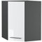 Vicco Eckhängeschrank Fame-Line, Küchen-Eckschrank, Weiß Hochglanz/Anthrazit, 57 cm