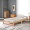 Merax Solide Massivholzbett Futonbett Massivholz Natur Bett aus mit Kopfteil und Lattenrost, Natur (200x90cm)