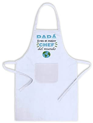 SAQUITOMAGICO Delantal divertido y gracioso Papa, Eres el Mejor Chef del Mundo.-regalo cumpleaños y fiestas (papa)