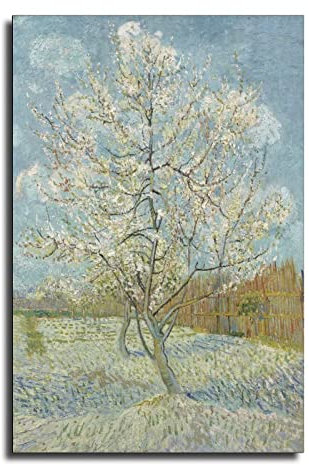 Vincent Van Gogh Prints Pfirsichbaum in Blüte Leinwandbild Kunstdruck Moderne Familie Schlafzimmer Dekor Poster 60 x 90 cm