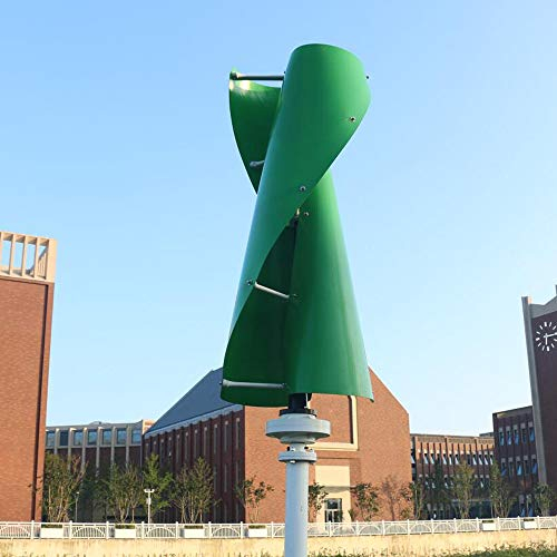 800W Windkraftanlage Vertikal 12V 24V 48V Windräder Maglev Windgenerator Heimgebrauch 2 Klinge grün Windturbine Mit MPPT Laderegler (24V mit Laderegler)
