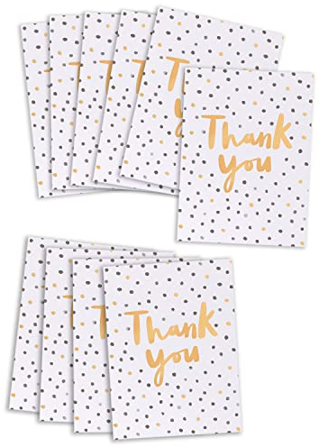 UK Greetings | Multipack of 10 Thank You Cards | Appreciation Cards | Spotty Designs | With Envelopes | 125 x 195 x 15 mm