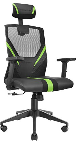 MARSGAMING MGCERGOBG Silla Gaming, Verde, Grande