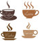 SUPERDANT Kaffee-Wandaufkleber Latte Mokka Cappuccino Kaffee Braun Wandaufkleber Abziehen Und Aufkleben Entfernbare Vinyl-Wandaufkleber Für Küche Kaffee Bar Wohnzimmer Wanddekoration