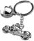 Familienkalender Heavy Duty Biker Keyring – Motorcycle with Helmet Metal – Gift for Motorcyclists and Chopper Lovers, silver colours, 5