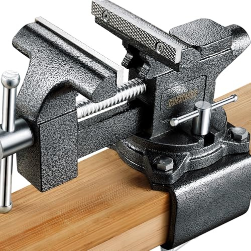 [Verbessert] Mehrzweck-Schraubstock, 11.4 cm, Tischschraubstock für Werkbank, universeller Klemmschraubstock mit robustem Gusseisen, Mehrbacken, Drehfuß, Werkstatt, DIY-Anwendungen