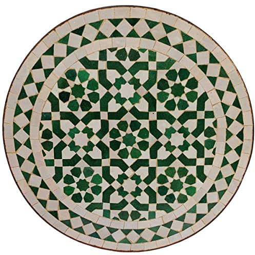 Casa Moro Gartentisch Rund – Mosaiktisch Terrassentisch Balkontisch | Beistelltisch, Fliesentisch Aus Marrakesch Marokko Ø 45 cm
