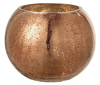 J-Line Photophore Boule Craquele Verre Effet Nacre Marron Large