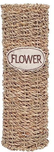 DECHOUS Rotin Fleur Vase Tissé Fleur Plante Vase en Osier Fleur Séchée Vase Conteneur Haute Paille Fleur Panier Porte-Crayon Table De Mariage Party Favour