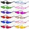 LURICO Flammen Sonnenbrille, 12 Stück Flammen Brillen Randlose Bunte Brillen Feuer Flammenbrille Randlos Welle Sonnenbrillen Brillen für Maskerade Party Dekoration