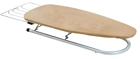 Asse da stiro da tavolo con protezione da stiro, asse da stiro portatile con poggia ferro, mini asse da stiro pieghevole con copertura resistente al calore e tamponi di cotone (94 x 30 cm) (oro)
