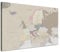 LANA KK Europakarte-Pinnwand als Leinwandbild zum pinnen der Reisen – „Europakarte Cappuccino” - Deutsch - Landkarten-Wandbild Europa in beige, 60 x 40 cm