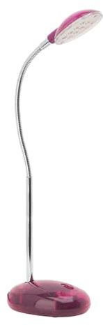Lightbox pinke Basic LED Schreibtischlampe - 32 cm Höhe - funktionale Tischleuchte mit einstellbaren Arm & Schalter - fürs Büro - 2 W, 140 lm, 6500 K - aus Kunststoff/Metall
