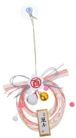 Cabilock Décoration Pendentif en Paille Pendentif en Paille Japonaise décoration Japonaise en Couronne de Paille de Style Ornement pour la Maison Sac à référencement intérieur