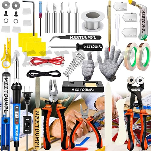 MEETDUMPL Stained Glass Kit,Stained Glass Supplies,Stained Glass Kits for Adults,with 80W Soldering Iron Kit,Glass Cutter Tool Kit,for Stained Glass Making.(Patent has been registered).(3)