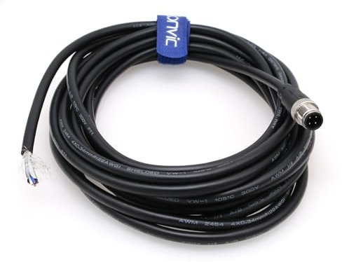 Eonvic Industrieller M12 4-poliger Stecker, gerader Luftfahrt-Stecker, elektrisches Sensorkabel, 15 m