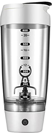 Duiaynke Shaker elettrico portatile per proteine, 590 ml, per mix di proteine, sport, fitness (bianco)
