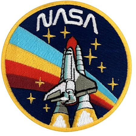 Urbanski Patch NASA Rakete Logo zum Aufbügeln 8,3 x 8,3 cm | Aufnäher Applikation Bügelbild