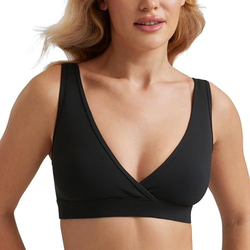 CRZ YOGA V-Ausschnitt Still-BHS | Butterluxe, Doppellagig, Leichter Halt, Ohne Pads, Yoga, Extrem Weich, U-Rücken, Breite Träger, Schwangerschaft