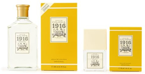 1916 - Original Promoción 200ml + 30ml, Agua de Colonia Hombre y Mujer, Pack 2 Productos, Perfume Unisex, Eau de Toilette, Fragancia Cítrica y Floral, Aroma de Larga Duración