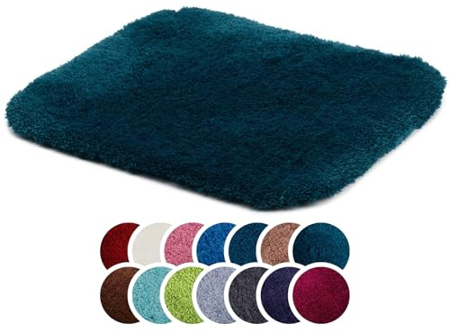 liebling Badteppich 50x45 cm, rutschfeste Badmatte, Lagune, Superior | 100% Polyester (Mikrofaser), Weicher Badvorleger 50 x 45, Anti-Rutsch-Unterseite, Fußbodenheizung geeignet, Waschbar 30 Grad