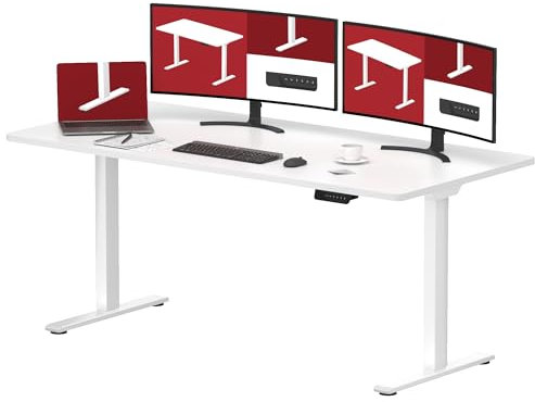 SANODESK Höhenverstellbarer Schreibtisch 160 * 80CM Vollständige 25MM-Tischplatte Schreibtisch mit 2 starken Motoren und 4 Memory-Steuerung weiß