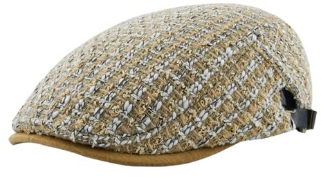 KeepSa Herren Schiebermütze Baumwolle Retro Flat Cap Herbst Winter