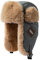 Clakllie Uschanka Russenmütze Unisex Fliegermütze Trappermütze aus Kunstleder Bomber Kunstfellmütze Warme Pilotenmütze mit Ohrenklappen,PL2406-Gray