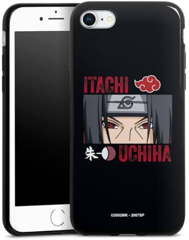 Slim Case extra dünn kompatibel mit Apple iPhone 7 Silikon Handyhülle schwarz Hülle Itachi Uchiha Naruto Shippuden Manga