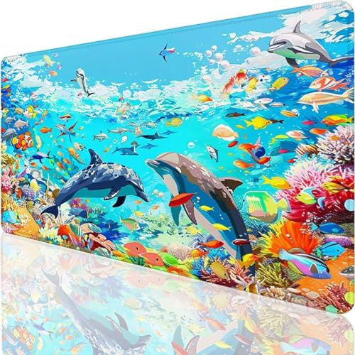 Tappetino per mouse da gaming, XXL, grande, con gomma impermeabile e antiscivolo, per PC, studio, laptop, gaming, casa, blu oceano 800x300x3mm Tappetino Pc Y-P