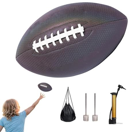 Rugbyball mit leuchtendem Glanz – Rugby-Ball in offizieller Größe –