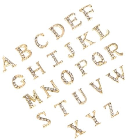 Ipetboom 1set Customised Nail Art Stickers Alloy Letter Nail Decals Alphabet Sticker