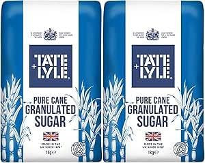 Tate & Lyle Granulated Sugar 1kg (Pack of 2) | Pure Cane Sugar for Baking, Cooking & Beverages | Perfect for Everyday Use
