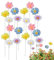 Renopfect 20 Stück Gänseblümchen Gartenstecker, 2,17 X 11,81 Zoll Bunte Blumenstecker Dekorative Gartenpfähle Metall Blumen Gartendeko Garten Blumenpfähle Für Garten Rasen Hof Outdoor Dekoration