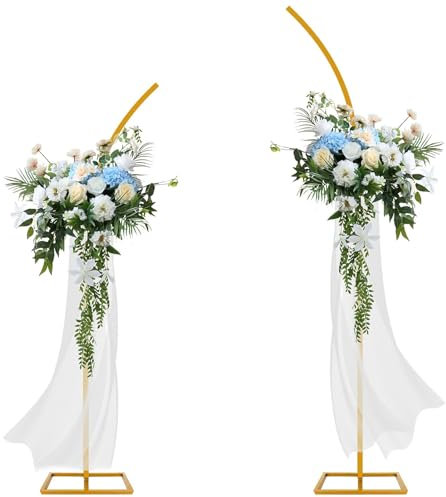 Hochzeitsbogen,Rosenbogen Torbogen,Torbogen Rankhilfe 2mx2.4m,Ballonbogen Gestell Mit Fuß,Garten Rankgitter,Rosenbogen aus Metall,Ballon Bogen Stand,Garten Decoration und Verzierung Kletterer