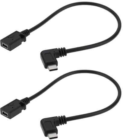 Briny River 2pcs Mini USB Female to Type C Male Cable for Mini Dash Cam and More Mini USB Devices (Only for Charging)