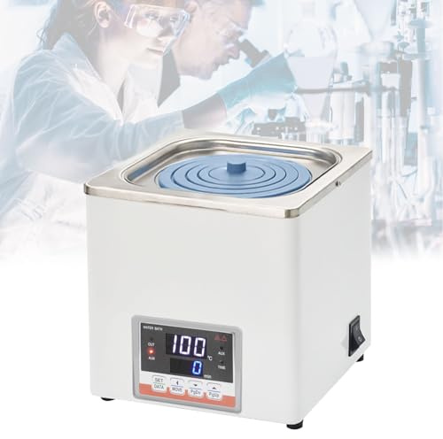 Digitales Labor Wasserbad 300W – mit Überhitzungsschutz, Rundum-Heizung, Timer & Temperaturregelung, 304 Edelstahl, Deckel verstellbar – ideal für Labor & Forschung