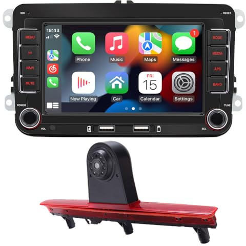7 Auto GPS Radio Navigator Carplay Fit for VW Beetle Caddy EOS Golf Jetta Passat Polo Magotan Sharan Touran Tiguan T5 Multivan Caravelle Seat Altea Leon Fabia Roomster Octavia Superb+Auto Kamera
