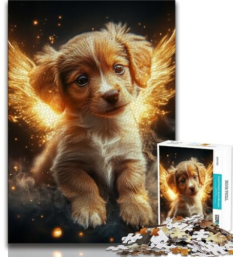 Puzzle für Erwachsene 1000 Engel-Golden-Retriever-Puzzles für Teenager anspruchsvolles Spiel für die ganze Familie für Frauen Geschenke für Männer 38x26cm