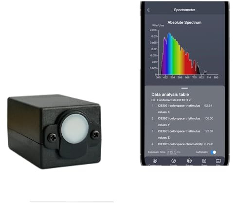 Handheld Portable Wavelength 340-1000nm Spectrometer Test Spectrum CCT CRI LUX Plant Grow Light LED Mea Lab Analytical Equipment Easy Data Reading